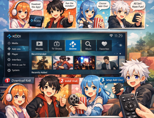 Install Otaku Kodi addon interface