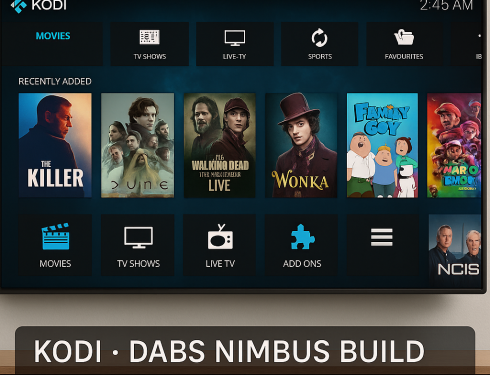 Dabs Nimbus Kodi build interface on Firestick