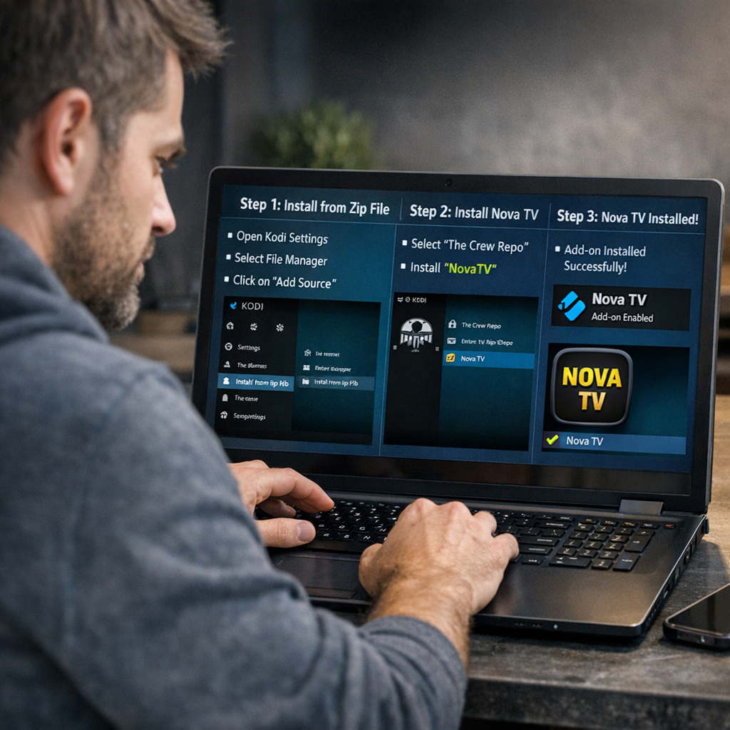 User installing Nova TV on Kodi