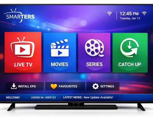 Smarters APK interface on smart TV