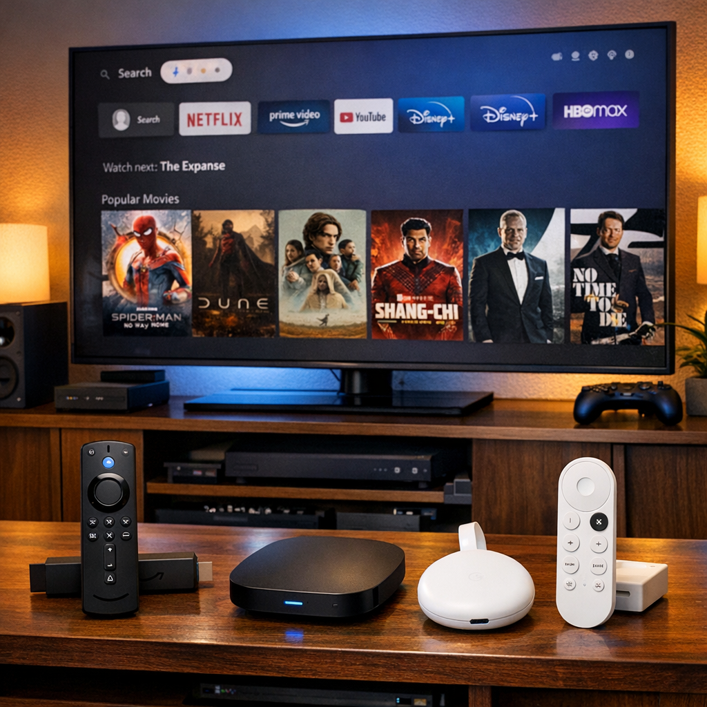 Firestick with METV addon on screen