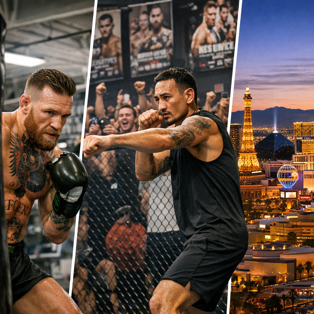 UFC 329 McGregor vs Holloway 2 fight scene